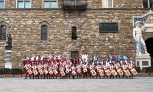 Bandierai degli Uffizi il gruppo Piazza della Signoria Comune Firenze